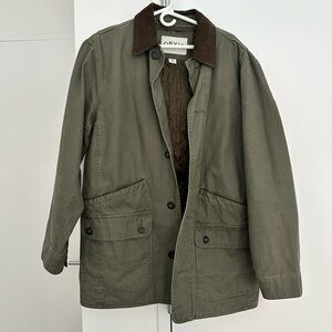 Orvis Men's Green Field Jacket with Dark Brown Collar